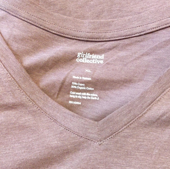 Girlfriend Collective Eva Cupro Cotton Cropped V-Neck Cocoon X-Large - Picture 3 of 4